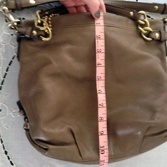COACH brown brooke Leather Taupe Hobo purse - Picture 4 of 8